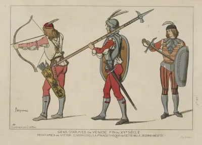 Gens Darmes De Venise Fin Du Xve Siecle Pentures De Vittor Carpaccio A La Pinacotheque De Cette Ville Dessins Inedits
