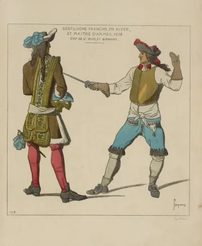 Gentilhome Francais En Hiver Et Maitre Darmes 1678 Dapres De St Jean Et Bonnart