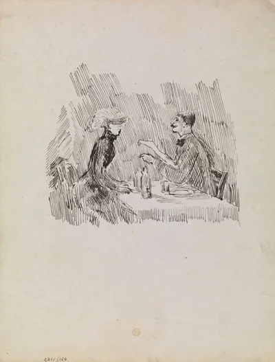 Gentleman And Lady At The Table