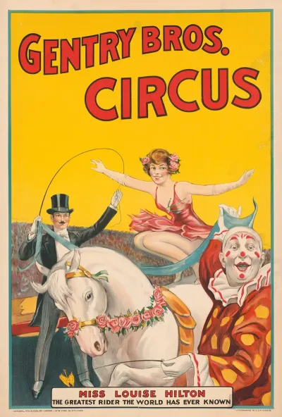 Gentry Bros Circus Miss Louise Hilton The Greatest Rider The World Has Ever Known