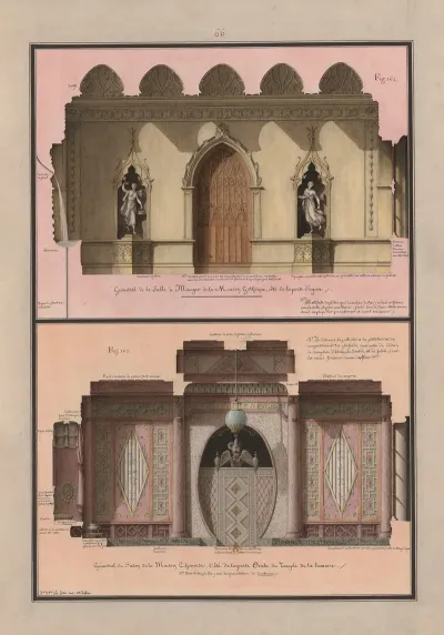 Geometral De La Salle A Manger De La Maison Gothique Cote De La Porte Dogive