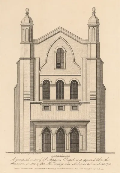 Geometrical View Of St Stephens Chapel As It Appeared Before The Alterations In 1806 And After Mr Sandbys View Which Was Taken About 1755