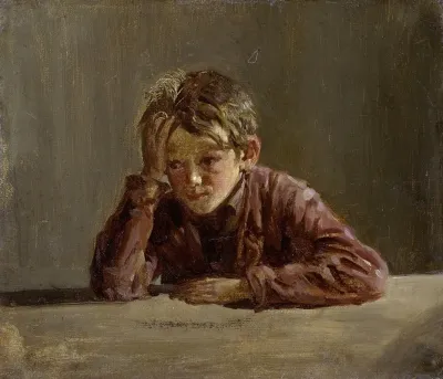 Georg Der Bruder Des Kunstlers Am Tisch Sitzend