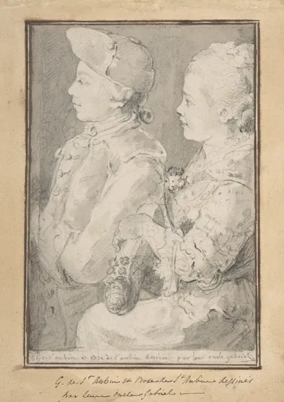 Germain Augustin And Rose De Saint Aubin Drawn By Their Uncle