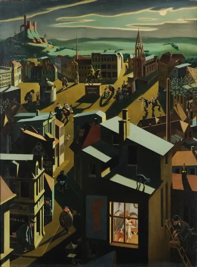 German Small Town By Night
