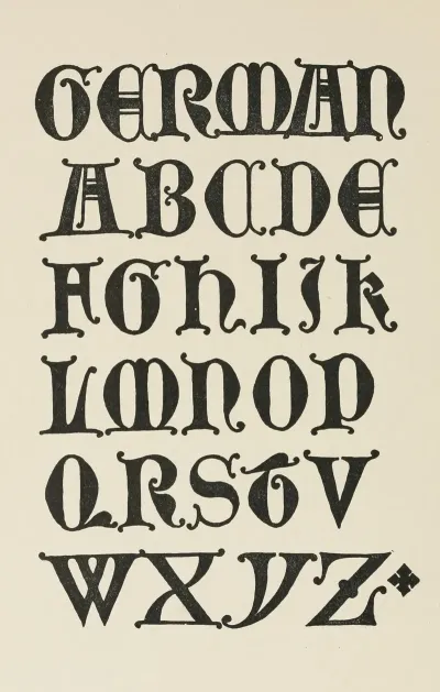 German Uncial Gothic Capitals From A Brass