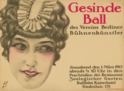Gesinde Ball Des Vereins Berliner Buhnenkunstler 1913