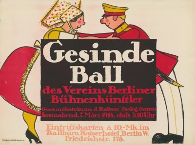 Gesindeball Des Vereins Berliner Buhnenkunstler 1914