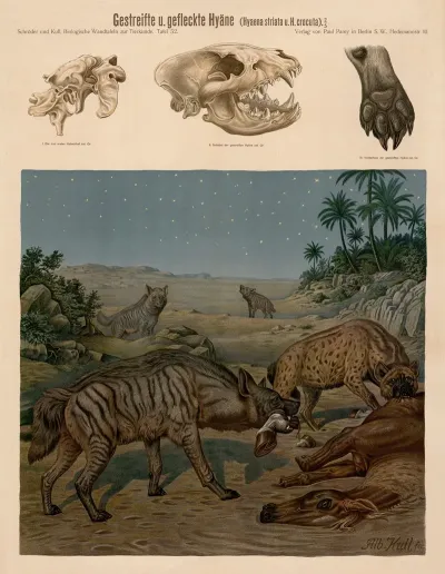 Gestreifte U Gefleckte Hyane Hyaena Striata U H Crocuta