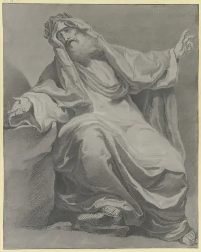 Gewandfigur Mit Einem Lorbeerkranz