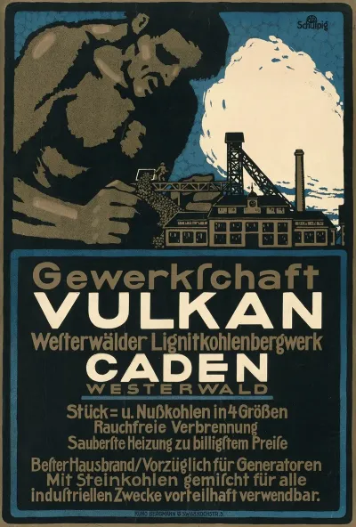 Gewerkschaft Vulkan Westerwalder Lignitkohlenbergwerk Caden Westerwald