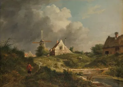 Gezicht Aan De Vervallen Wal Te Amsterdam Aan De Stadszijde Tussen De Muiderpoort En De Weesperpoort
