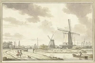 Gezicht Aan De Zandhoek Buiten Haarlemmerpoort Te Amsterdam