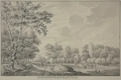 Gezicht Aan Den Brink Te Dwingloo In Drenthe