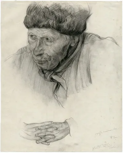 Gezicht En Handen Van Oude Man