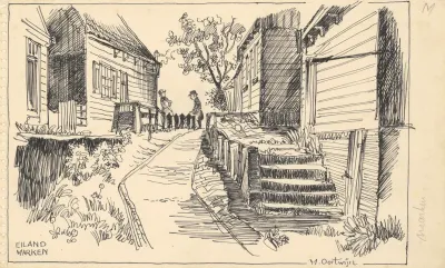 Gezicht In Het Dorp Marken