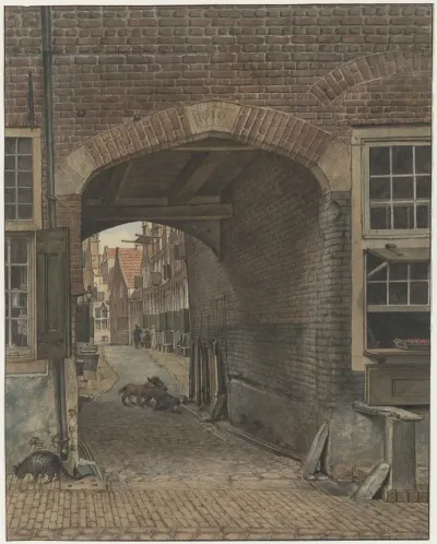 Gezicht In Het Nieuw Heiligland Door Poort Aan Het Klein Heiligland