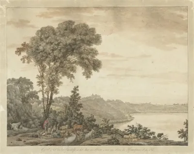 Gezicht Op Castel Gandolfo En Het Meer Van Albano