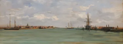 Gezicht Op De Haven Van Portsmouth