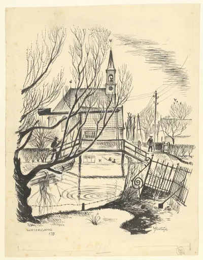 Gezicht Op De Kerk Van Watergang