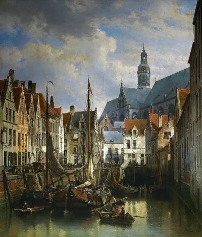 Gezicht Op De Koolvliet Te Antwerpen