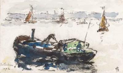 Gezicht Op De Maas Bij Rotterdam