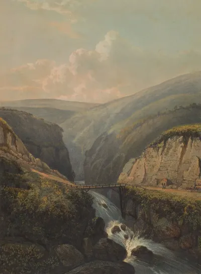 Gezicht Op De Rivier Brandas Op Java De Rivier Brandas Als Bergstroom