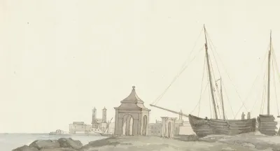 Gezicht Op De Stad Molfetta Aan De Kust