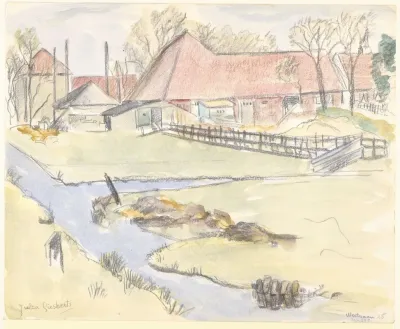 Gezicht Op Een Boerderij Te Westzaan