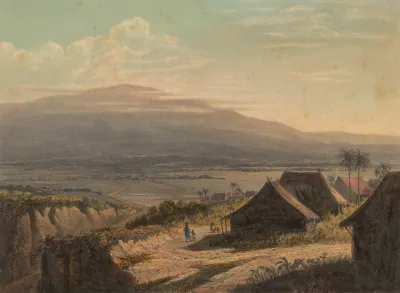 Gezicht Op Een Landschap In Java Landschap In De Residentie Bantam
