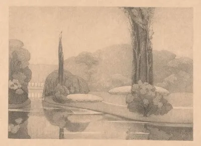 Gezicht Op Een Park Bij Een Kasteel