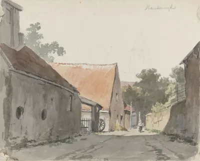Gezicht Op Een Straatje Te Harderwijk