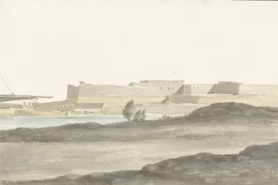 Gezicht Op Het Kasteel In De Haven Van Barletta