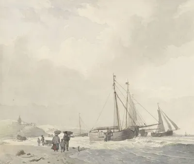 Gezicht Op Het Strand Bij Scheveningen