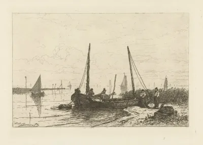 Gezicht Op Het Zuiderzee Nabij Spakenburg