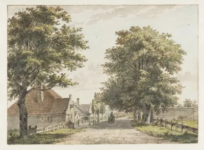 Gezicht Op Huisjes En Boerderijtjes Aan T Zieken Tussen De Schotersingel En De Driesprong Thans De Kennemerstraat
