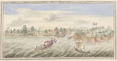 Gezicht Op Malakka Vanaf Zee