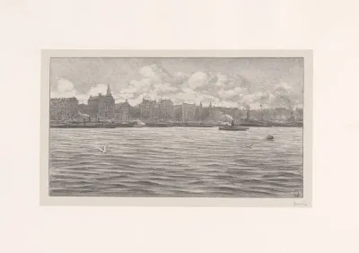Gezicht Op Rotterdam Vanaf Het Water