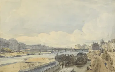 Gezicht Over De Seine Ter Hoogte Van De Pont Des Arts