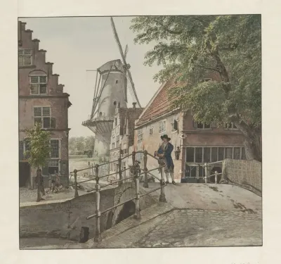Gezicht Van De Raamgragt Op De Molen De Hoop Te Haarlem