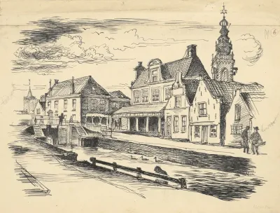 Gezicht Vanaf De Gooische Kaai Op De Waag