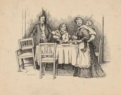 Gezin Rondom Een Tafel