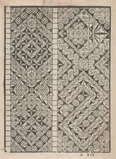 Giardineto Novo Di Punti Tagliati Et Gropposi Per Exercitio Et Ornamento Delle Donne Pl 24