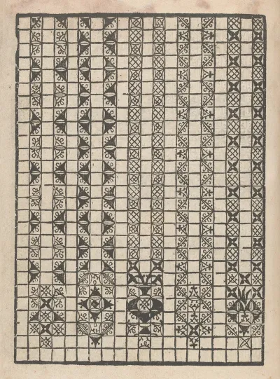 Giardineto Novo Di Punti Tagliati Et Gropposi Per Exercitio Et Ornamento Delle Donne Pl 40
