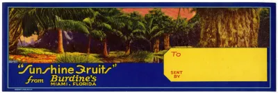 Gift Box Label For Sunshine Fruits From Burdines Date