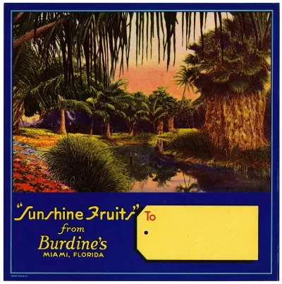 Gift Box Label For Sunshine Fruits From Burdines