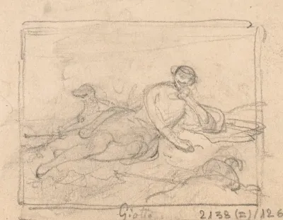 Giotto Di Bondone Drawing His Sheep In The Sand