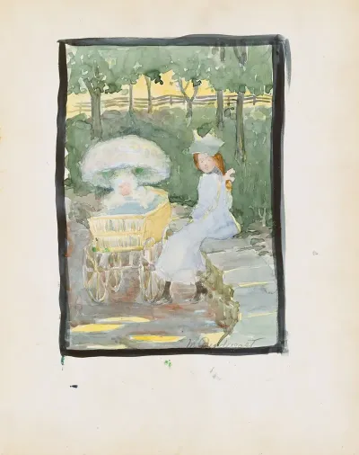 Girl And Baby In The Park