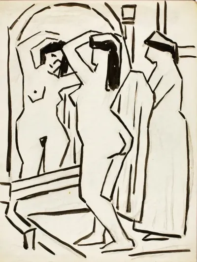 Girl Arranging Hair