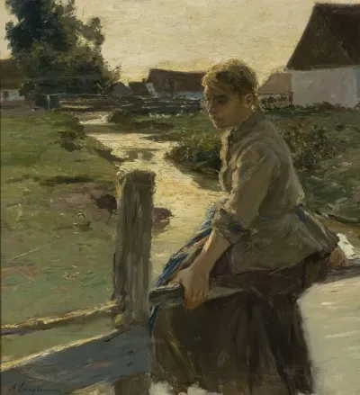 Girl At A Creek